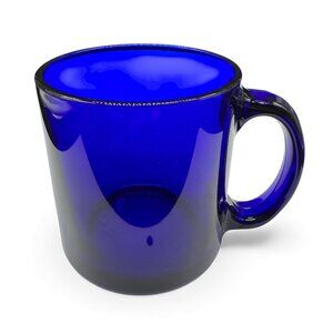Cobalt Blue Glass Coffee Mug Cup